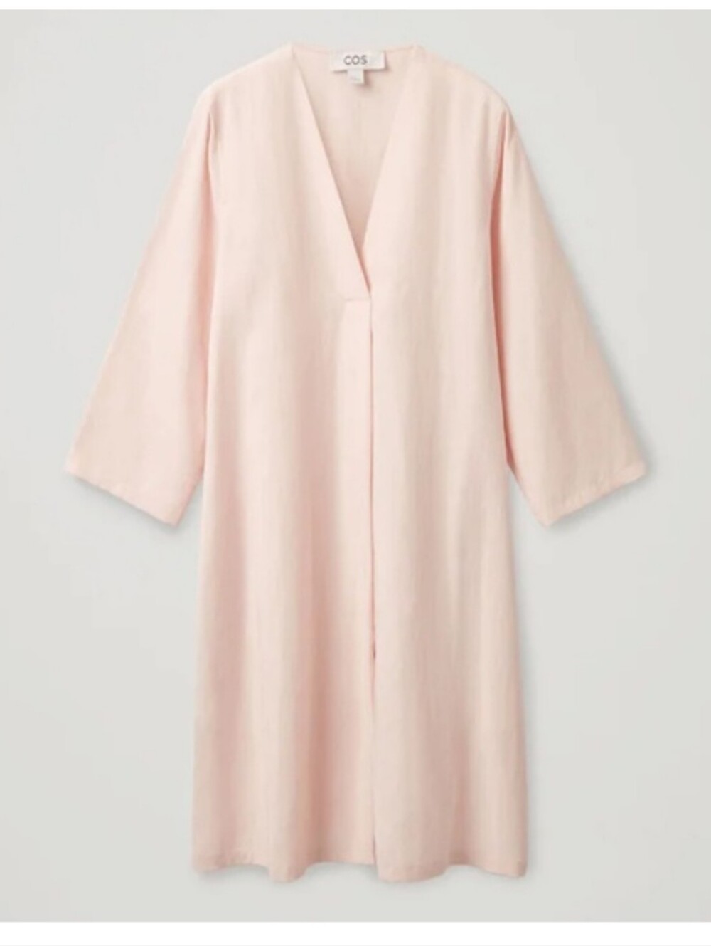 COS Blush Pink V-Neck Midi Dress